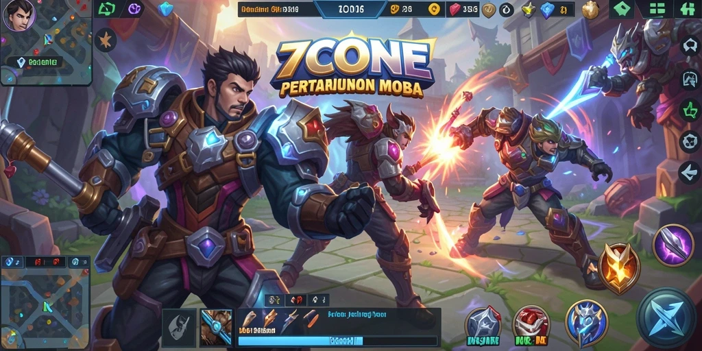 Tangkapan layar 7CONE menampilkan aksi seru dalam pertarungan MOBA.