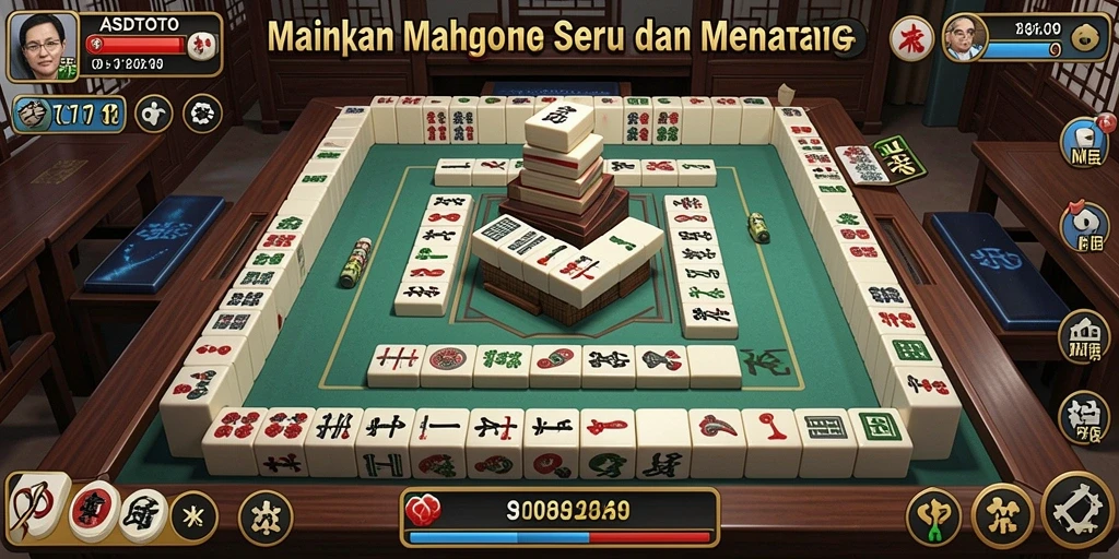 Screenshot dari gameplay ASDTOTO yang menunjukkan aksi mencocokkan ubin Mahjong.
