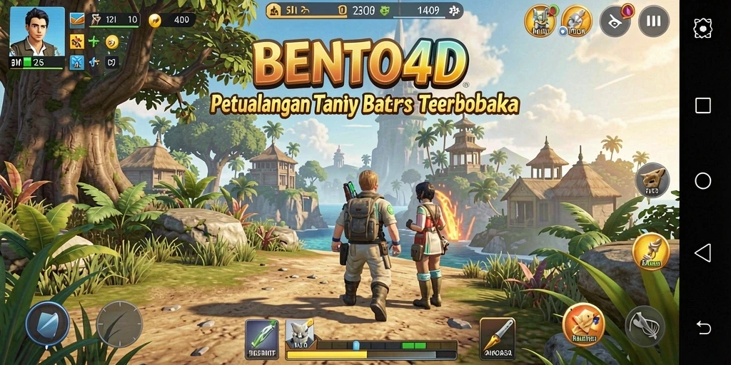 Screenshot gameplay BENTO4D yang menampilkan eksplorasi dunia terbuka.
