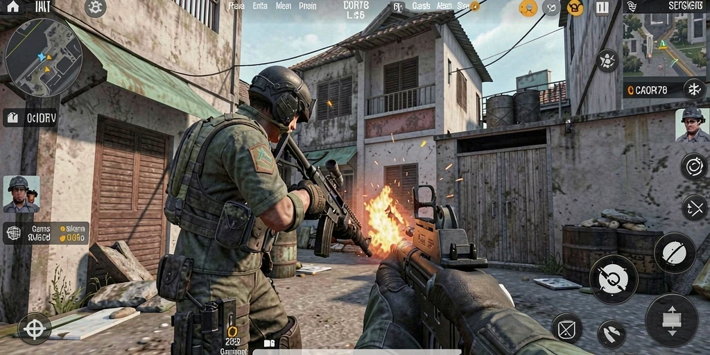 Screenshot menampilkan aksi seru dan grafis menawan dalam gameplay FPS.