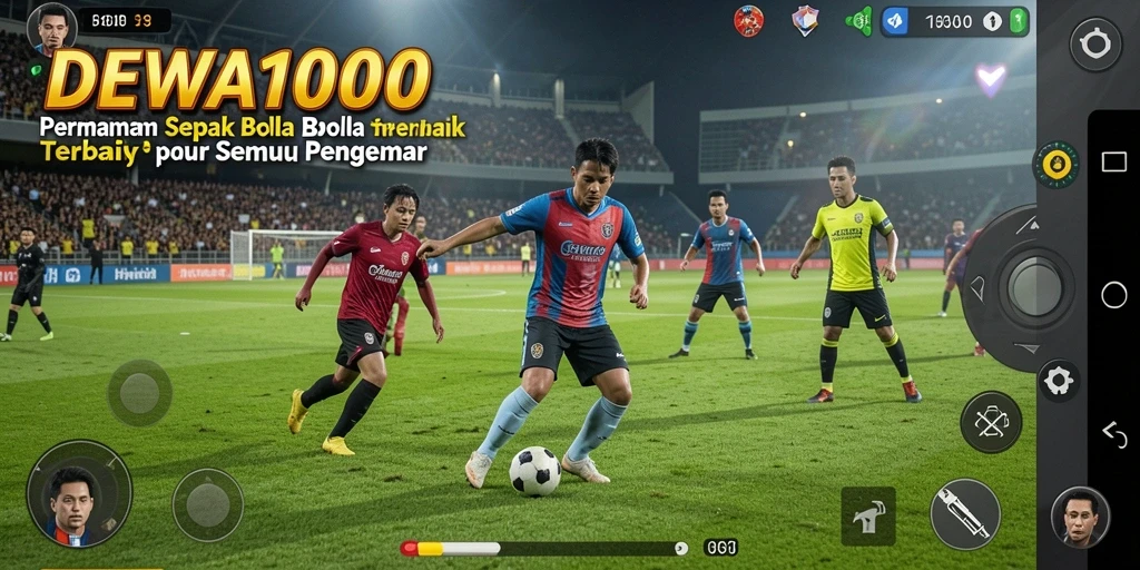 Tampilan gameplay menarik dari DEWA1000 yang penuh aksi sepak bola.