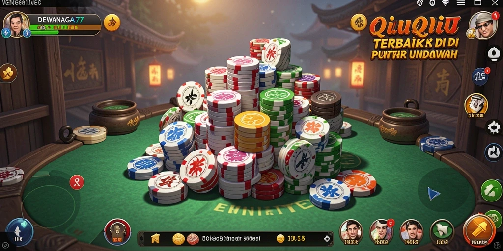 Tampilan gameplay menarik dari DEWANAGA77 dalam permainan QiuQiu.