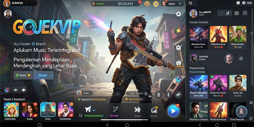 Tangkapan layar gameplay GOJEKVIP menampilkan pengalaman mendengarkan musik yang seru.