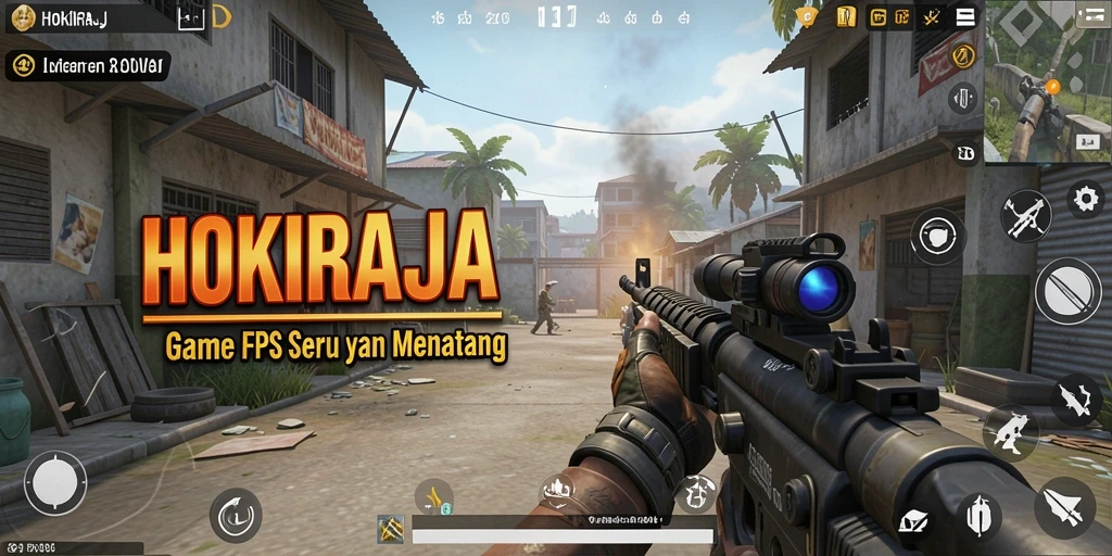 Tampilan aksi seru dalam HOKIRAJA saat pertempuran hebat.