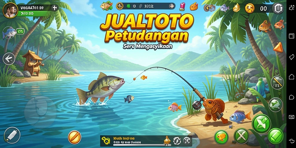Screenshot gameplay JUALTOTO menampilkan aksi memancing yang seru dan menantang.