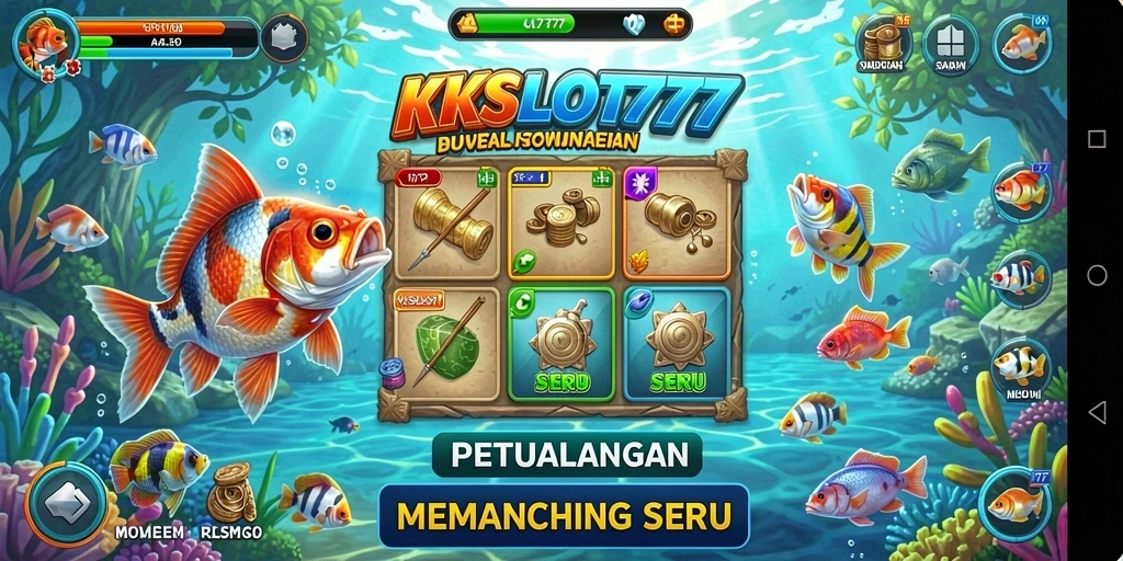 Tampilan gameplay KKSLOT777 yang menampilkan aksi memancing yang seru.