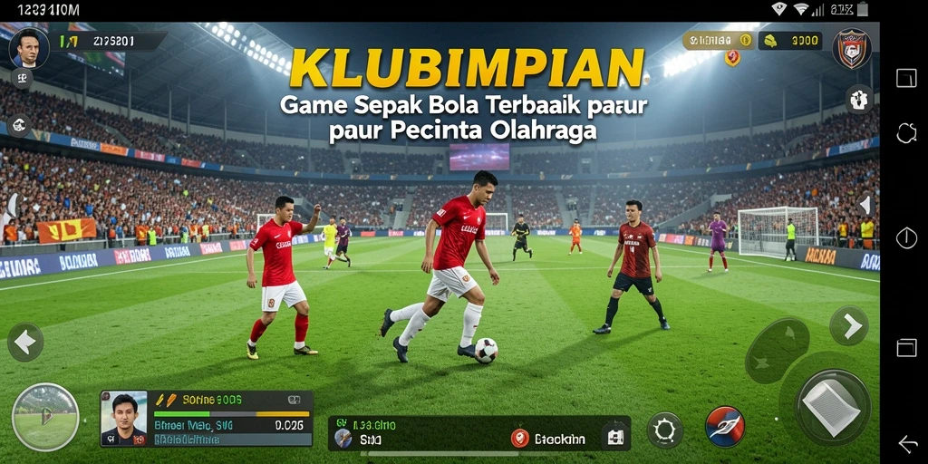 Tampilan gameplay epik di KLUBIMPIAN dengan aksi sepak bola yang seru.