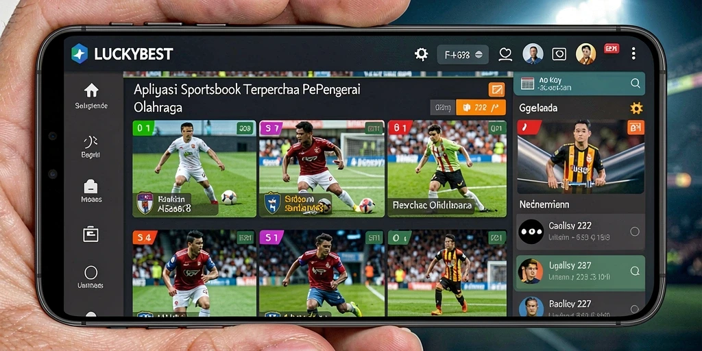 Screenshot utama LUCKYBEST menampilkan antarmuka taruhan olahraga yang menarik.