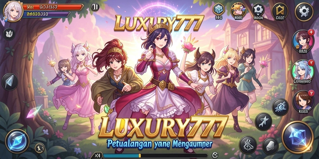 Tampilan menarik dari gameplay anime LUXURY777 dengan karakter yang beragam.