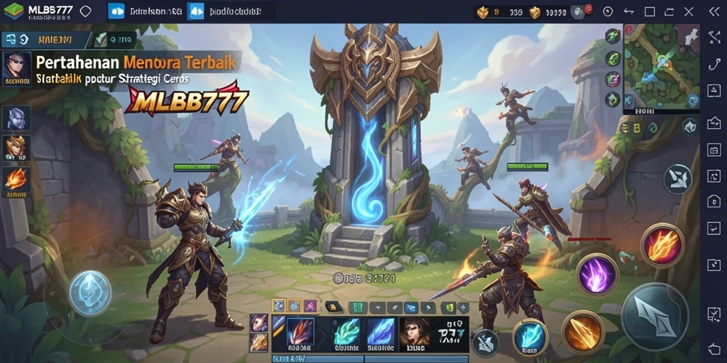 Tampilan gameplay menara pertahanan yang intens dan mendebarkan.