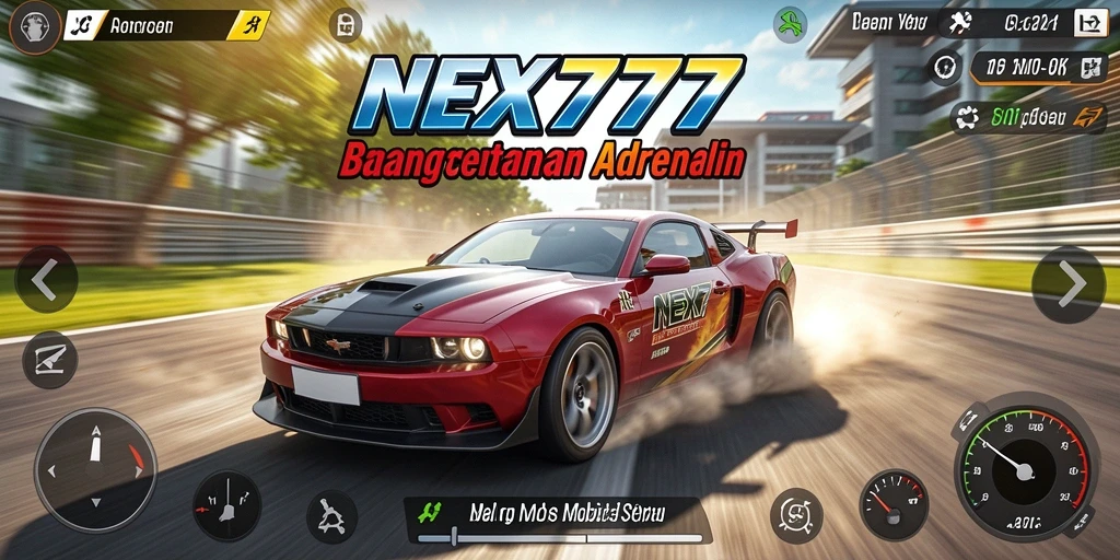 Screenshot NEX777 menampilkan balapan spektakuler di trek yang menegangkan.