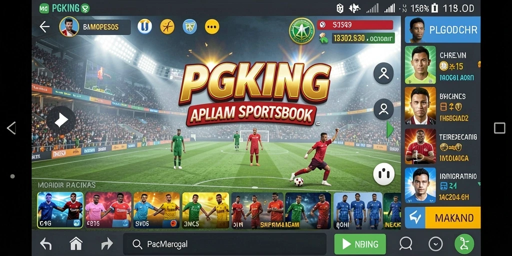 Tangkapan layar PGKING menampilkan interface taruhan olahraga yang dinamis dan menarik.