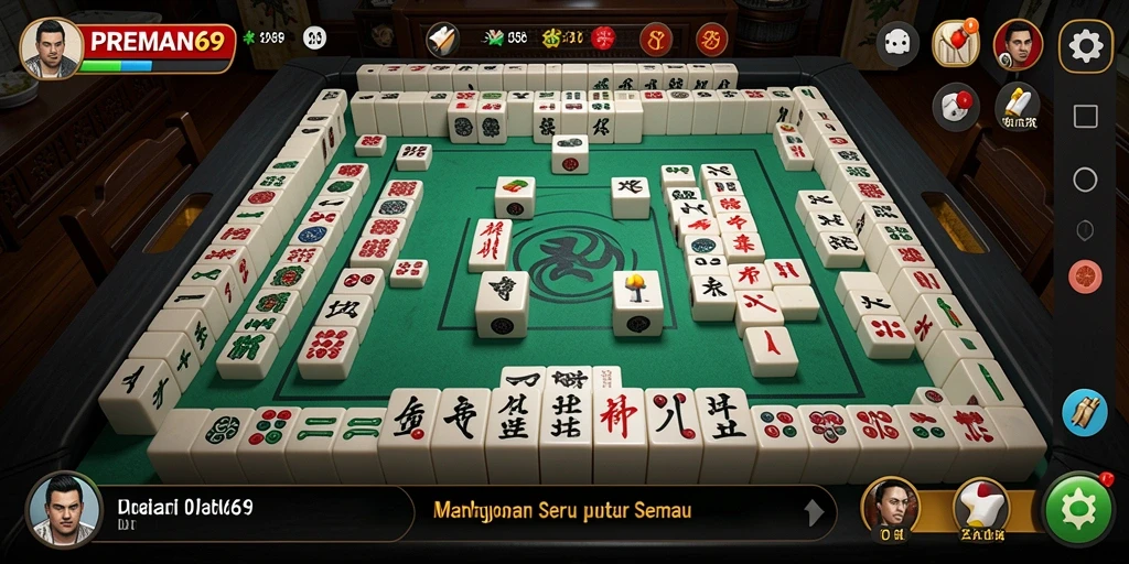 Tampilan gameplay menarik dari PREMAN69 dengan grafis Mahjong yang memukau.