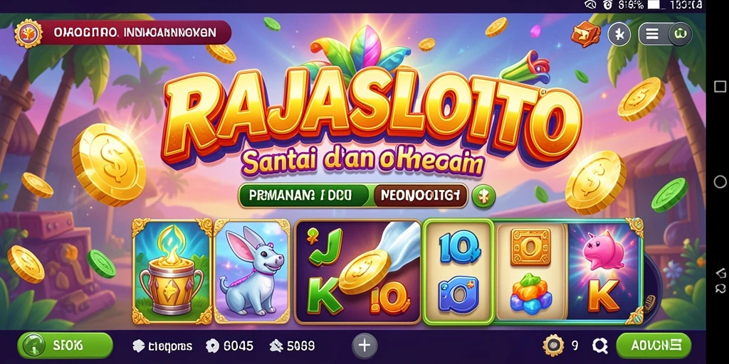 Screenshot gameplay RAJASLOTO yang penuh warna dan menyenangkan.
