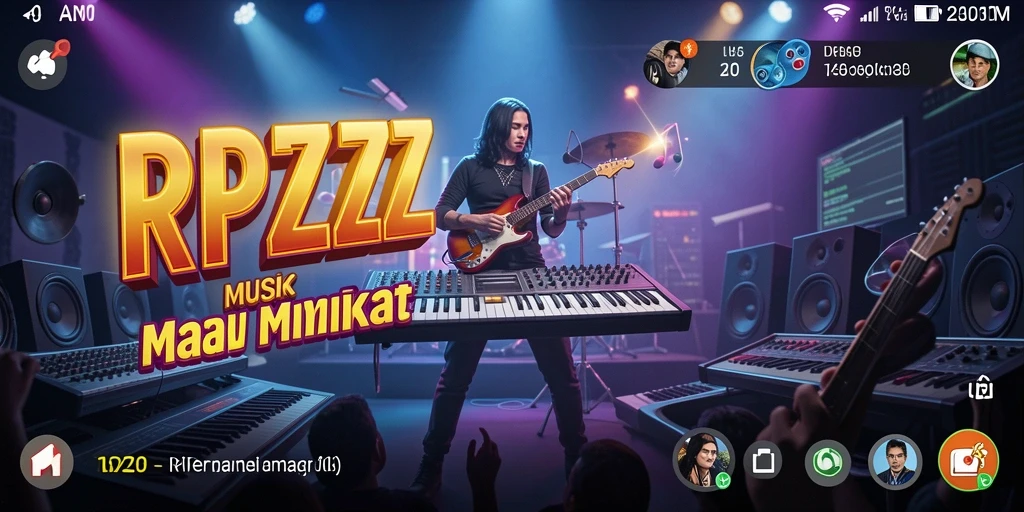 Tampilan gameplay RPZZZ yang mengasyikkan dengan lagu-lagu menarik.