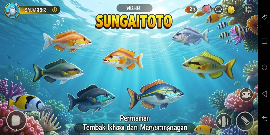 Screenshot gameplay Tembak Ikan SUNGAITOTO dengan grafis yang menawan.