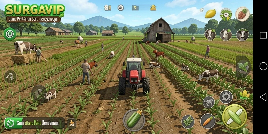 Tampilan menarik gameplay pertanian di SURGAVIP.