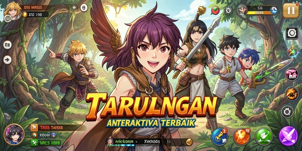 Tampilan gameplay TAR555 yang menarik dengan karakter anime yang dinamis.