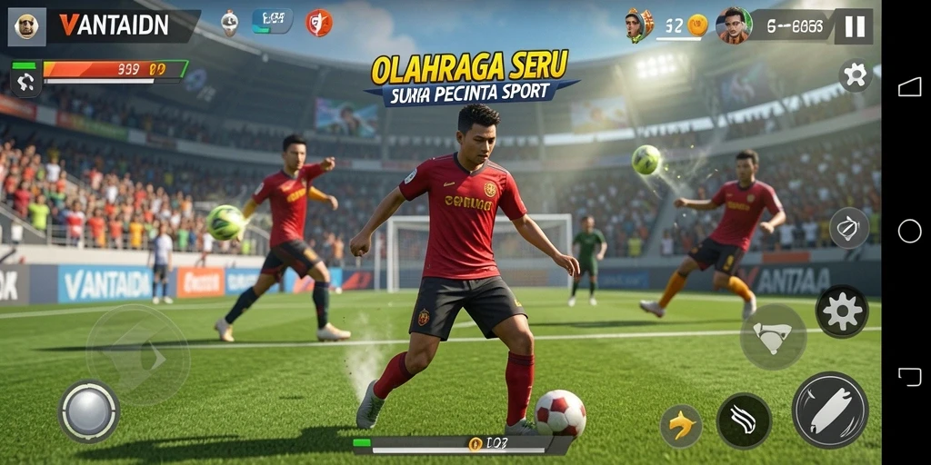 Tangkapan layar VANTAIDN menampilkan aksi seru dalam permainan olahraga.