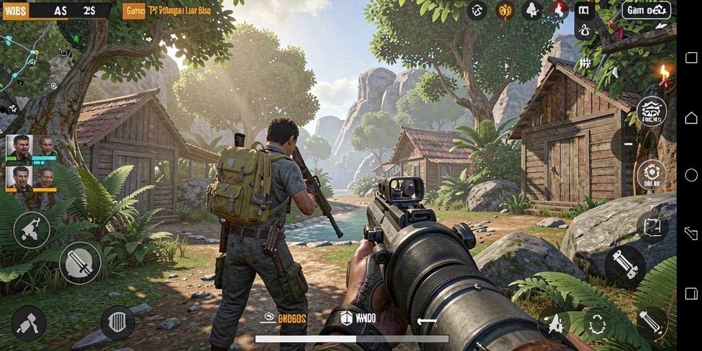 Screenshot WDBOS menampilkan aksi pertempuran intens dalam game TPS.
